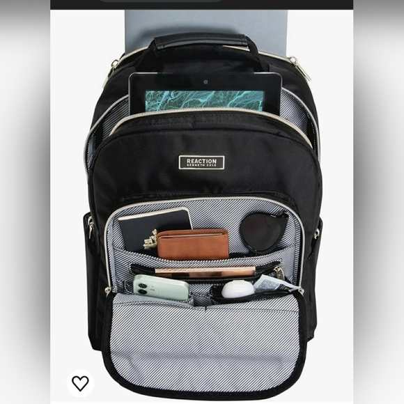 Kenneth Cole REACTION   Chevron Quilted Polyester Twill 15.6" Laptop Backpack - Picture 3 of 15